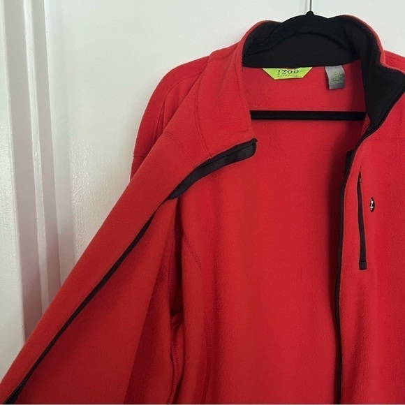 IZOD Perform X Red Fleece Zip Up Sweater Jacket XL - Picture 6 of 12